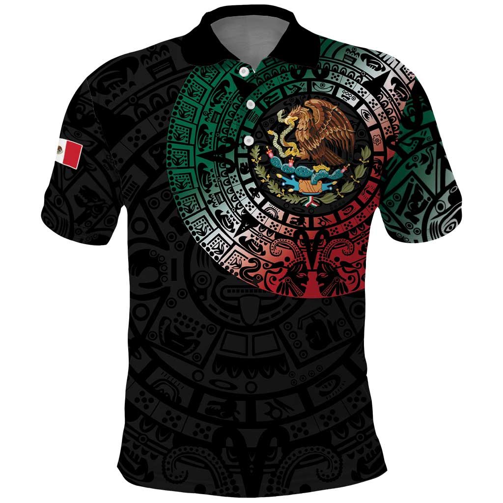 Mexican Aztec Circle Polo Shirt Flag Color Unique Style