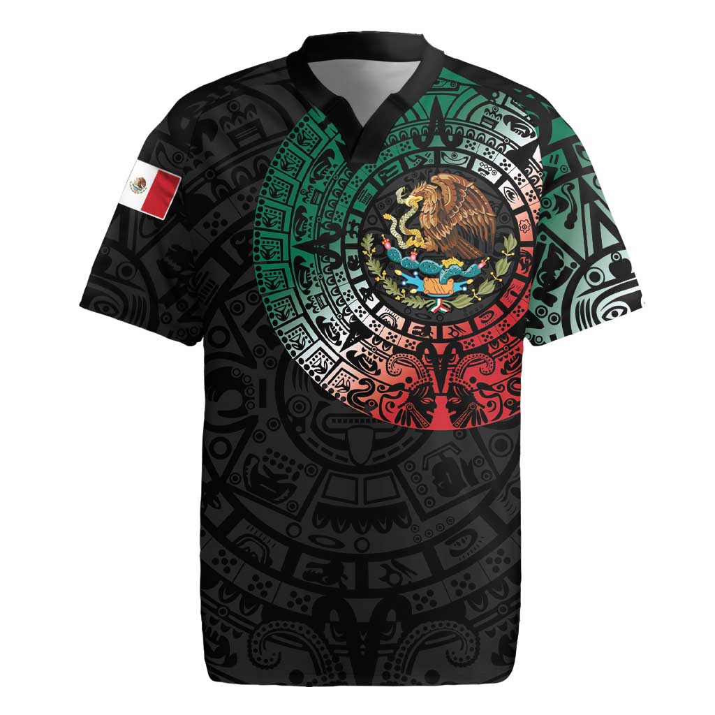 Mexican Aztec Circle Rugby Jersey Flag Color Unique Style