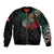 Mexican Aztec Circle Sleeve Zip Bomber Jacket Flag Color Unique Style