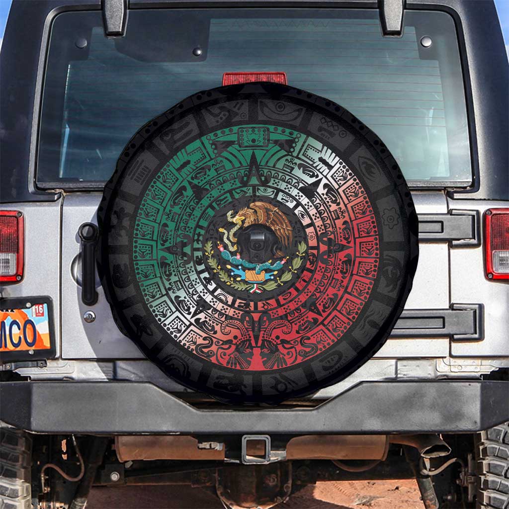 Mexican Aztec Circle Spare Tire Cover Flag Color Unique Style