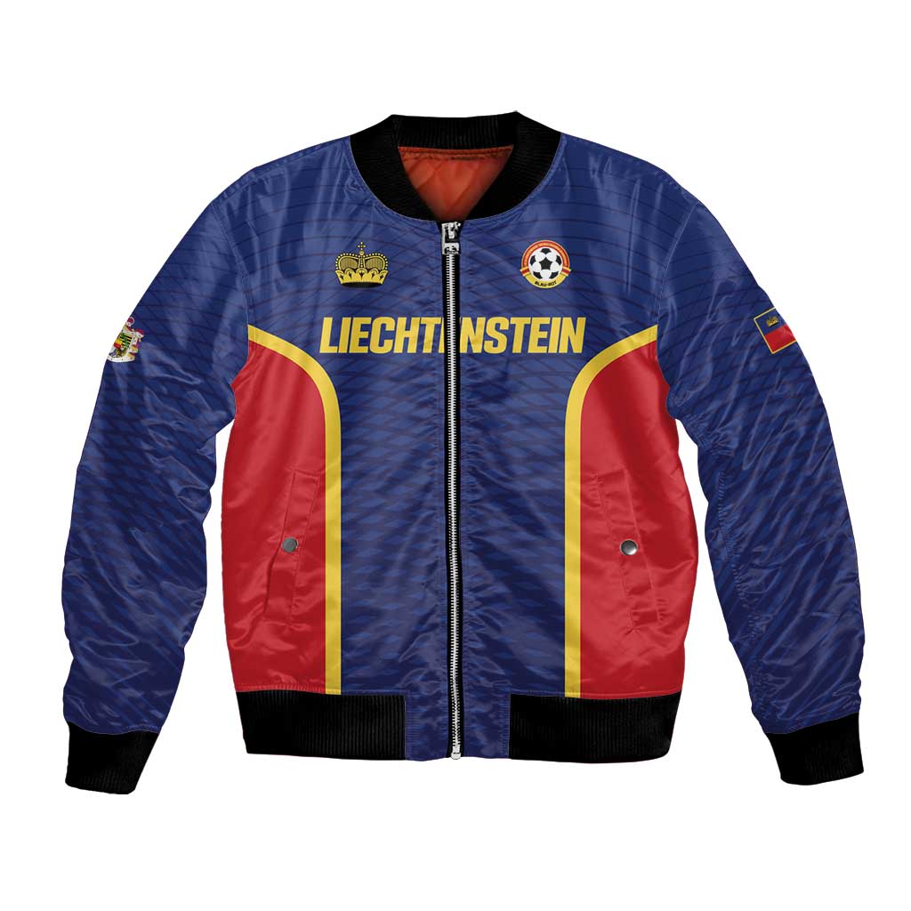 Custom Football 2026 Liechtenstein Bomber Jacket Blau-Rot Come On