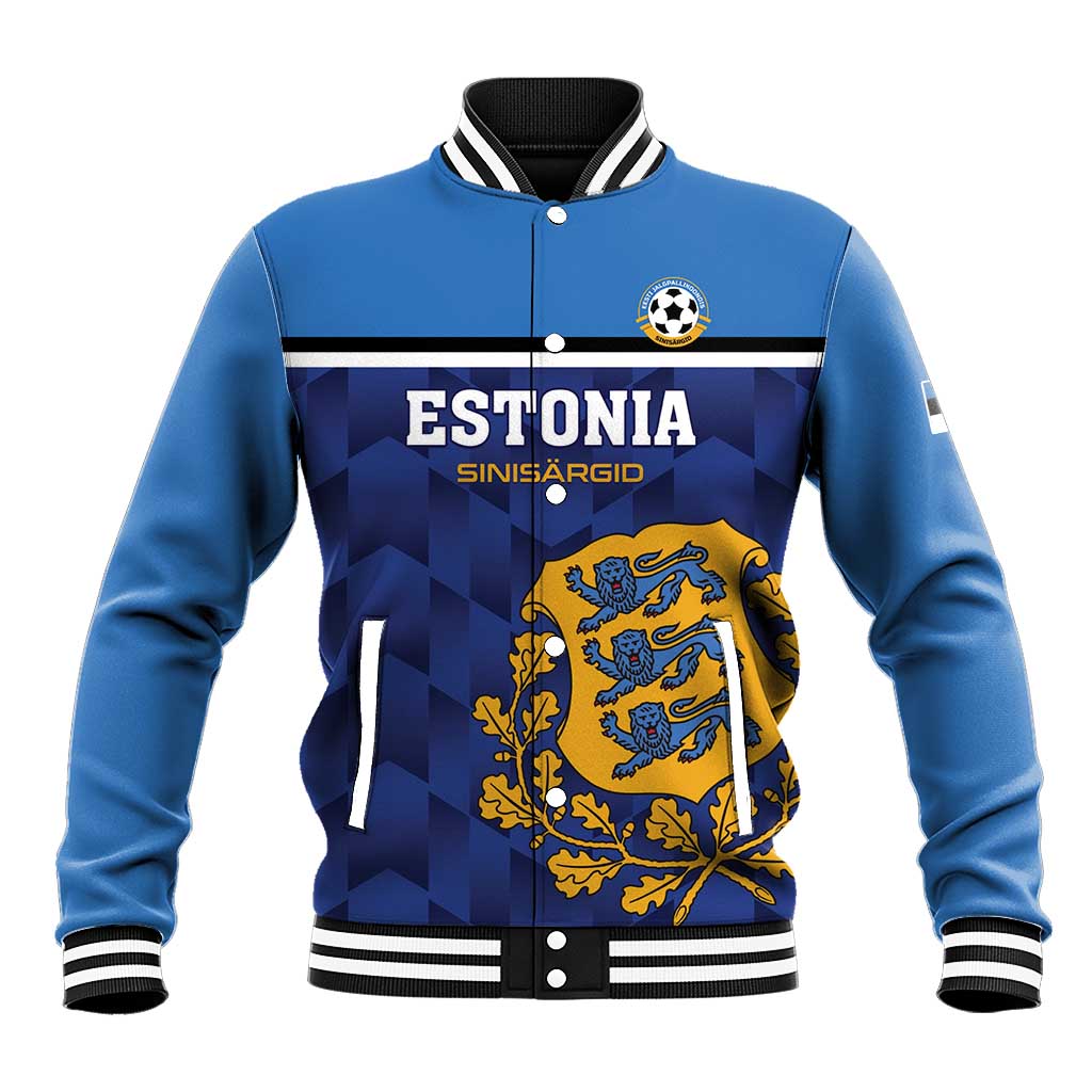 Custom Football 2026 Estonia Baseball Jacket Sinisargid Come On