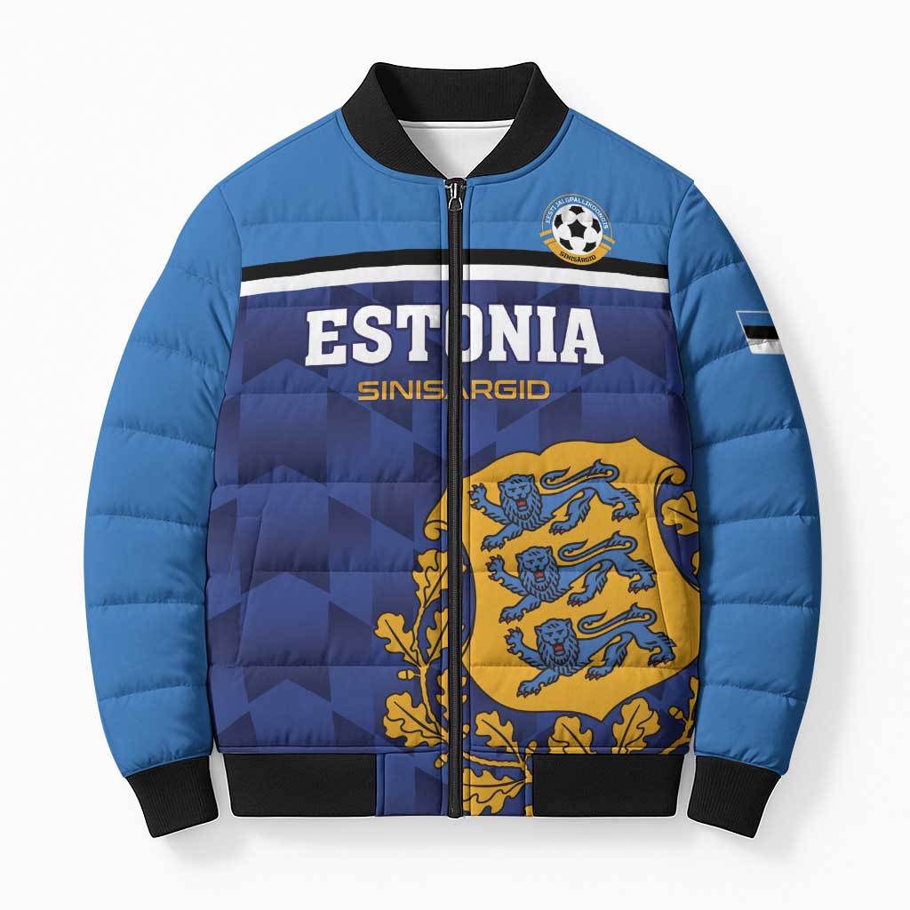 Custom Football 2026 Estonia Bomber Puffer Jacket Sinisargid Come On