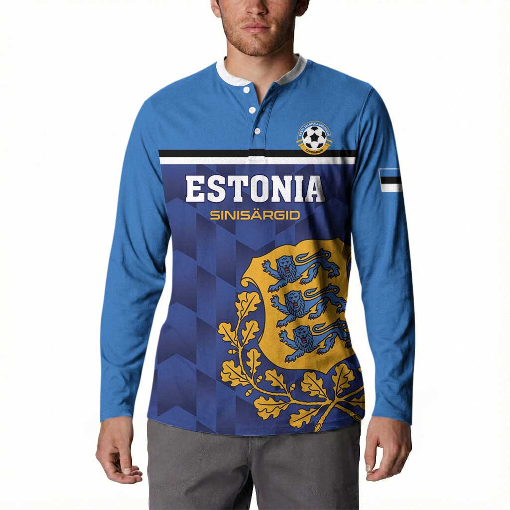 Custom Football 2026 Estonia Button Sweatshirt Sinisargid Come On