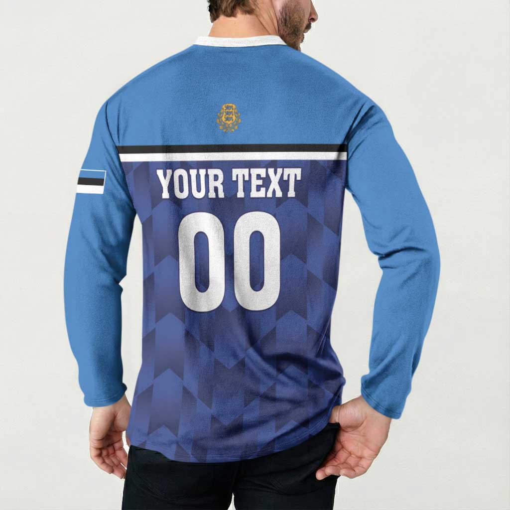 Custom Football 2026 Estonia Button Sweatshirt Sinisargid Come On