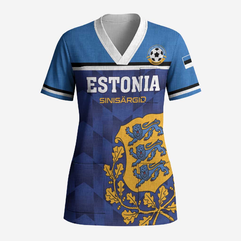 Custom Football 2026 Estonia Scrub Top Sinisargid Come On