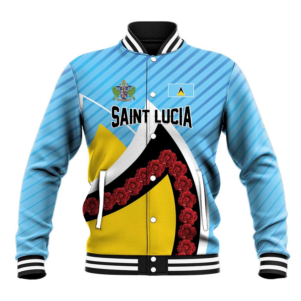 Personalised Saint Lucia Baseball Jacket Pearl of the Caribbean