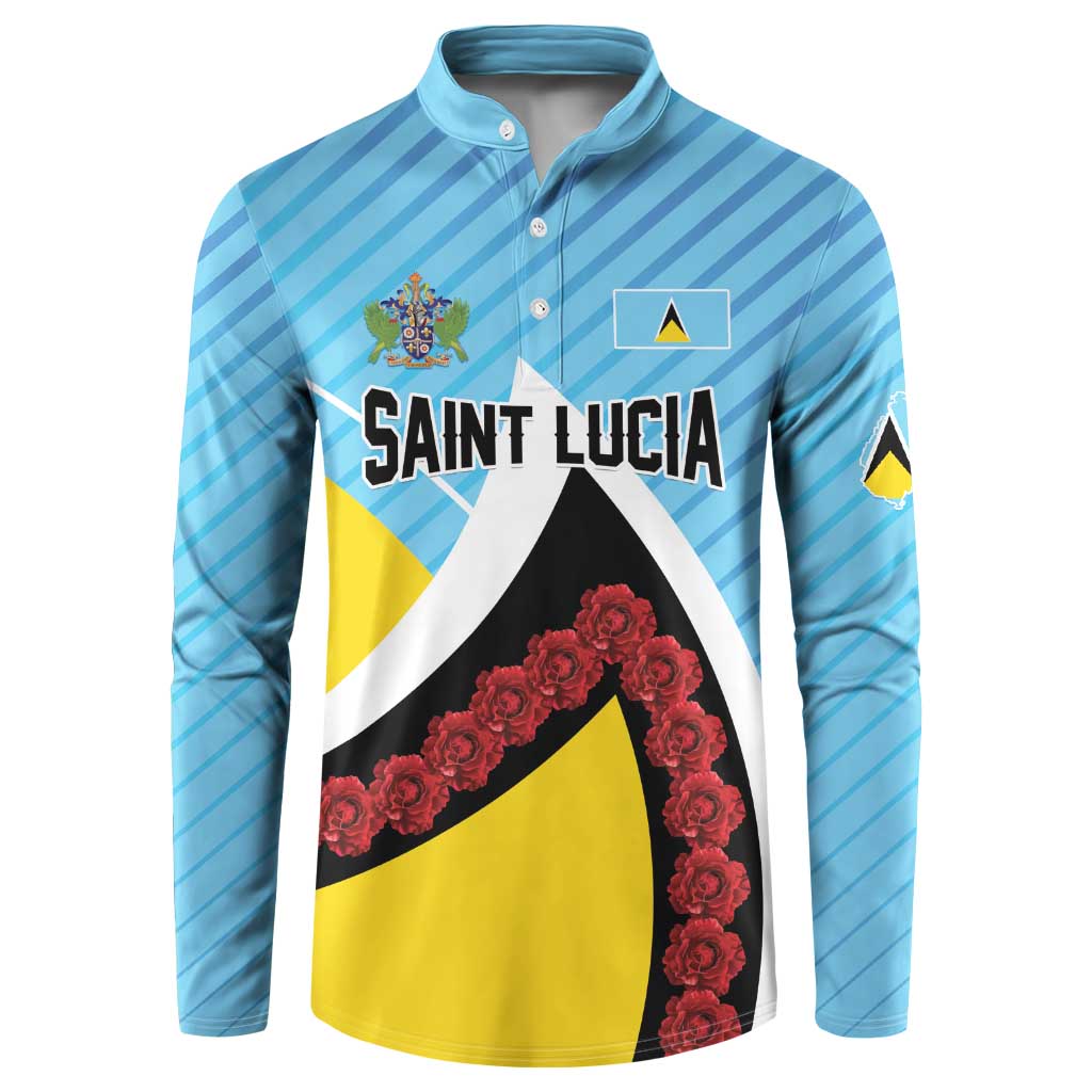 Personalised Saint Lucia Button Sweatshirt Pearl of the Caribbean