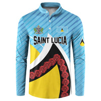 Personalised Saint Lucia Button Sweatshirt Pearl of the Caribbean