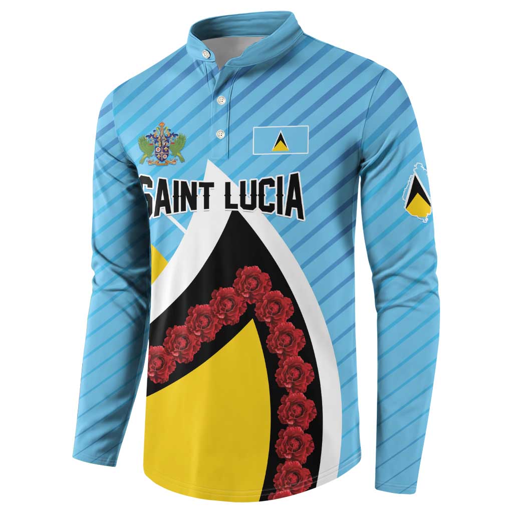 Personalised Saint Lucia Button Sweatshirt Pearl of the Caribbean