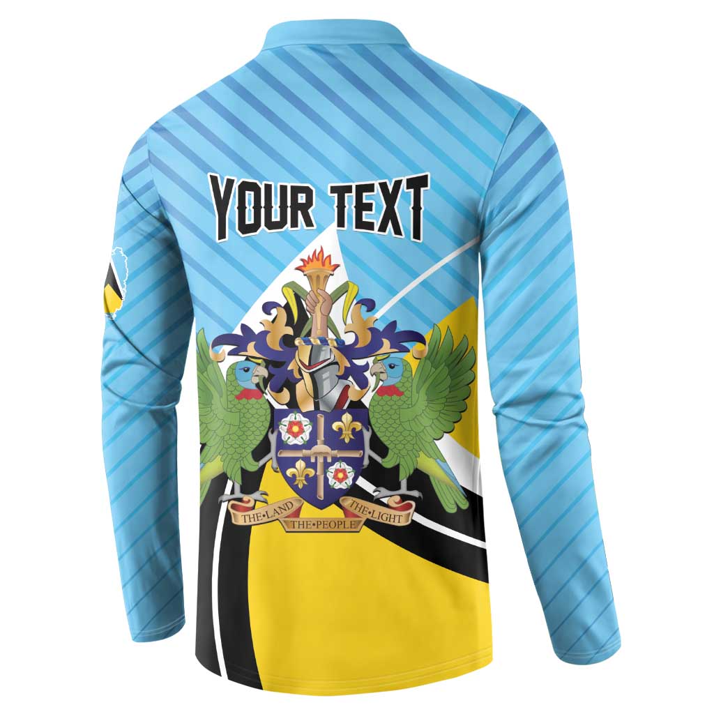 Personalised Saint Lucia Button Sweatshirt Pearl of the Caribbean