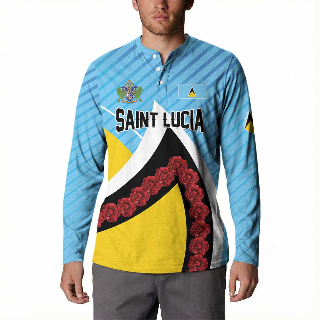 Personalised Saint Lucia Button Sweatshirt Pearl of the Caribbean