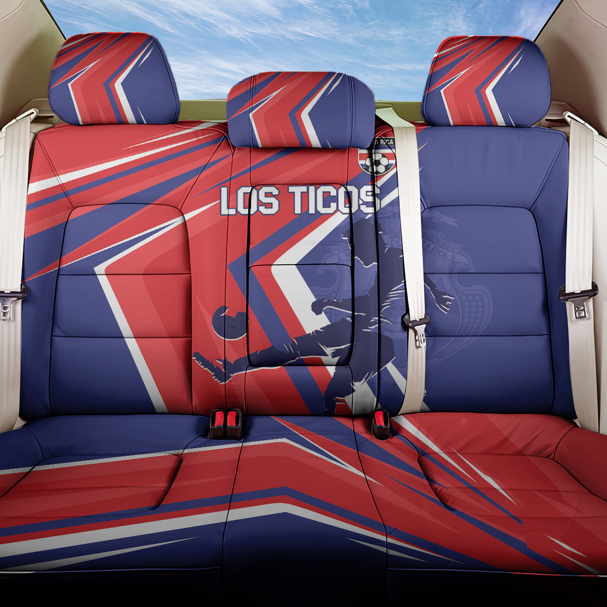 Costa Rica 2024 Soccer Back Car Seat Cover Come On Los Ticos - Wonder Print Shop