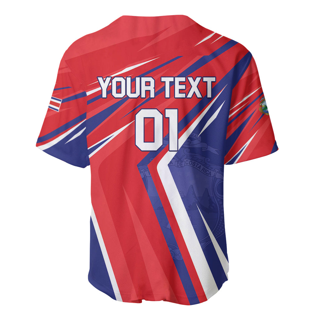 Personalized Costa Rica jersey back, red/blue 'YOUR TEXT' with number 01