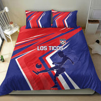 Soccer bedding set with blue, red, and white graphic; 'LOS TICOS' text on duvet