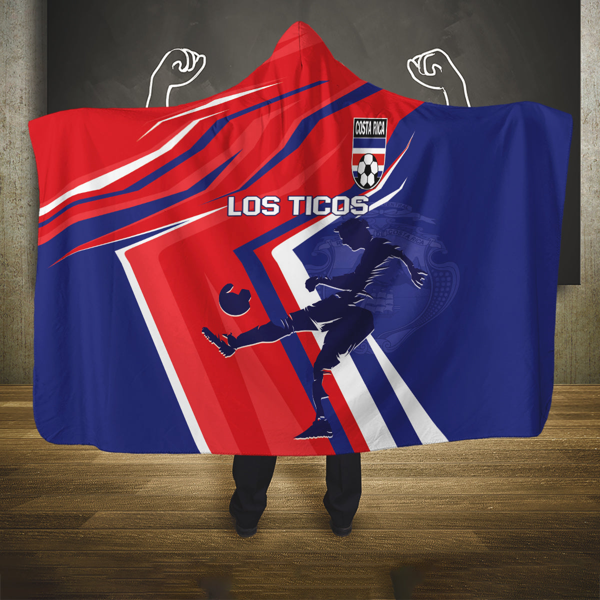 Costa Rica 2024 Soccer Hooded Blanket Come On Los Ticos