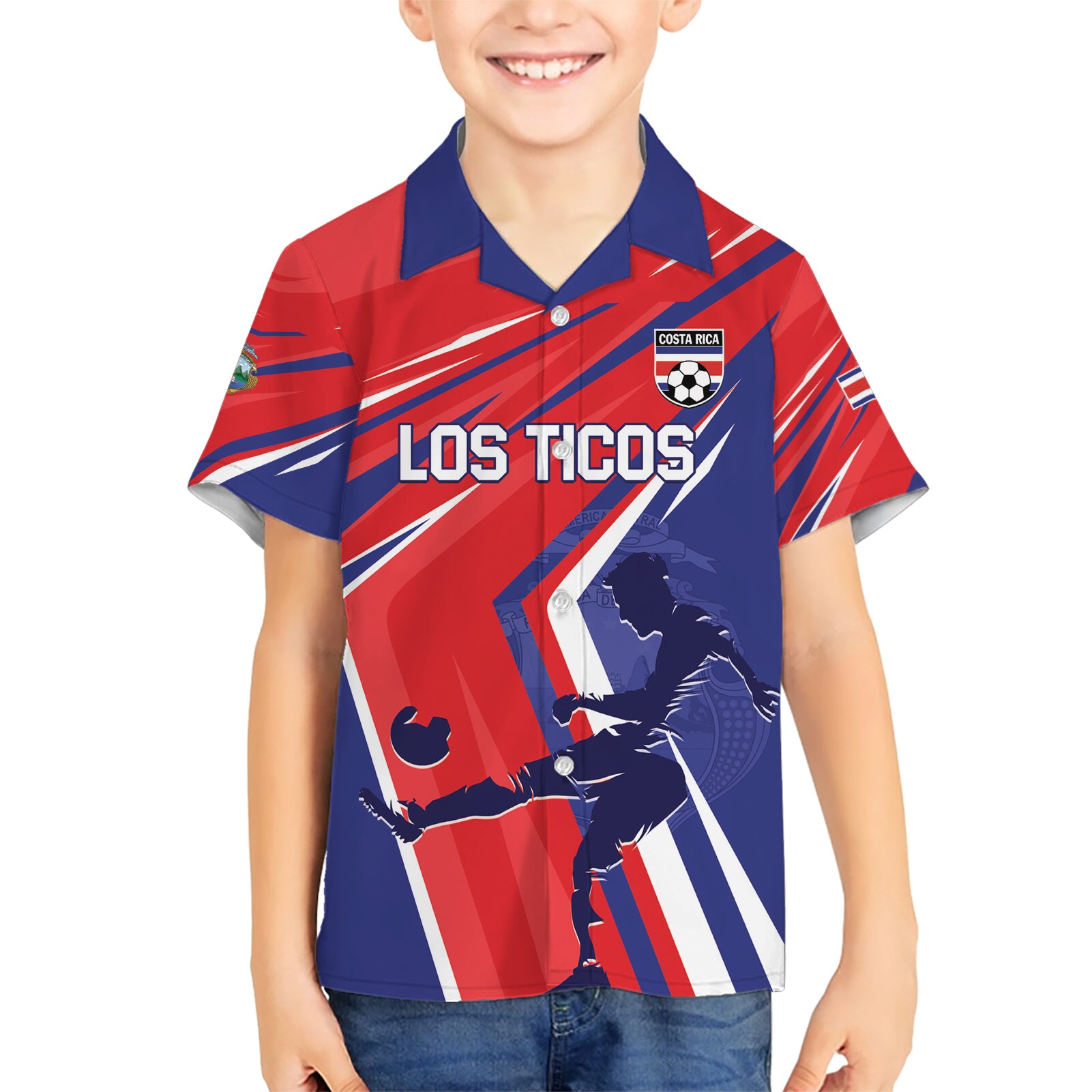 Personalized Costa Rica 2024 Soccer Kid Hawaiian Shirt Come On Los Ticos - Wonder Print Shop