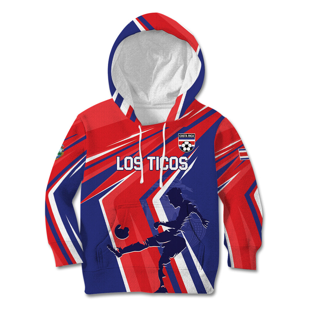 Personalized Costa Rica 2024 Soccer Kid Hoodie Come On Los Ticos - Wonder Print Shop