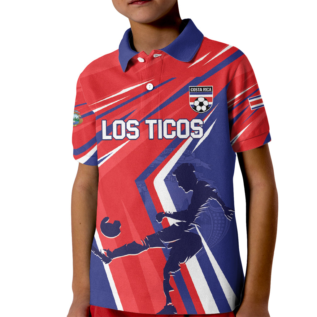 Personalized Costa Rica 2024 Soccer Kid Polo Shirt Come On Los Ticos - Wonder Print Shop