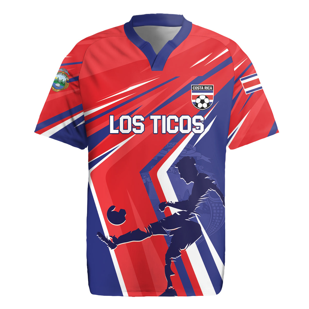 Personalized Costa Rica 2024 Soccer Rugby Jersey Come On Los Ticos - Wonder Print Shop