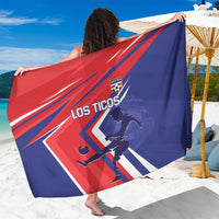Navy and red sarong showing large crest and 'LOS TICOS' lettering