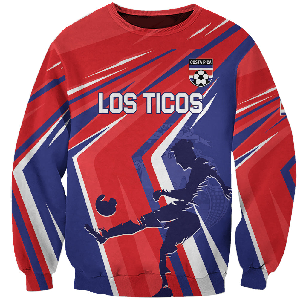 Personalized Costa Rica 2024 Soccer Sweatshirt Come On Los Ticos - Wonder Print Shop