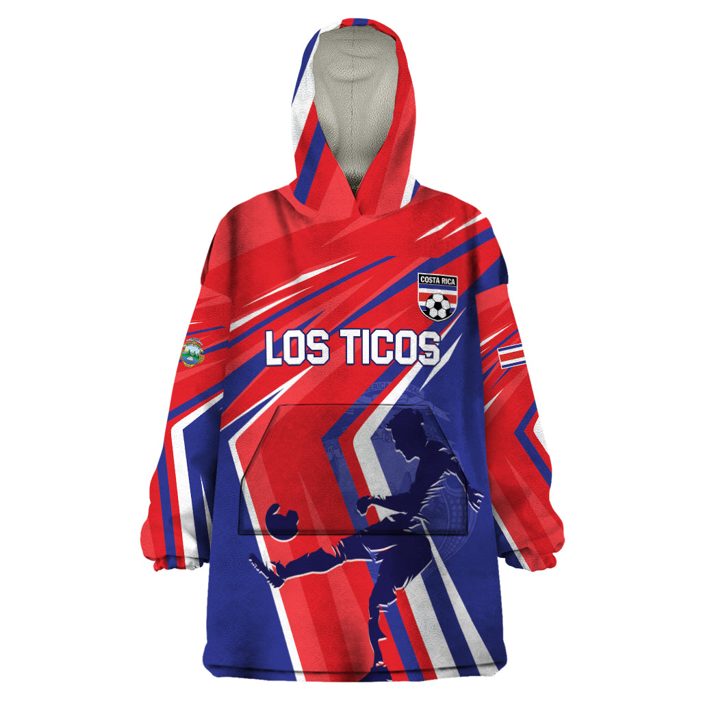 Personalized Costa Rica 2024 Soccer Wearable Blanket Hoodie Come On Los Ticos - Wonder Print Shop