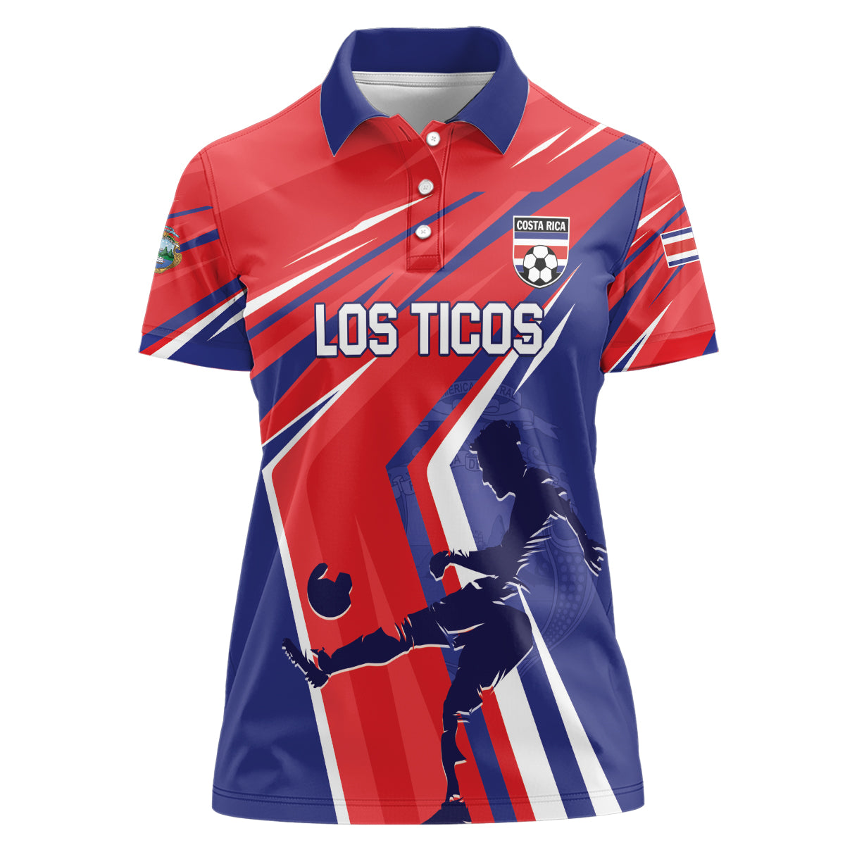 Personalized Costa Rica 2024 Soccer Women Polo Shirt Come On Los Ticos - Wonder Print Shop