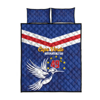 Blue quilt bed set featuring flag stripes and winged eagle with Independence Day 49