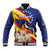 Venezuela Independence Day Baseball Jacket Venezuelan Troupial Cattleya Mossiae - Wonder Print Shop