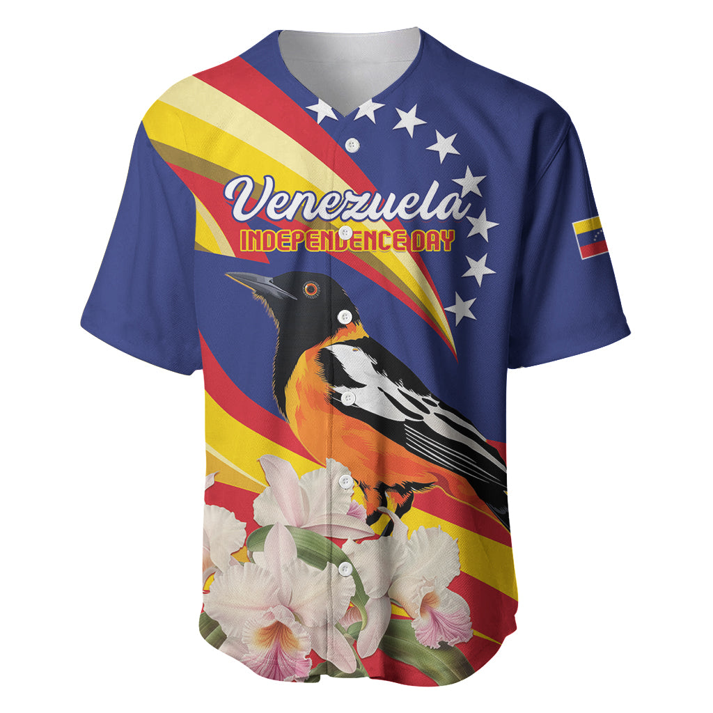 Venezuela Independence Day Baseball Jersey Venezuelan Troupial Cattleya Mossiae - Wonder Print Shop