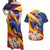 Venezuela Independence Day Couples Matching Off Shoulder Maxi Dress and Hawaiian Shirt Venezuelan Troupial Cattleya Mossiae - Wonder Print Shop