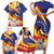 Venezuela Independence Day Family Matching Short Sleeve Bodycon Dress and Hawaiian Shirt Venezuelan Troupial Cattleya Mossiae - Wonder Print Shop