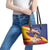 Venezuela Independence Day Leather Tote Bag Venezuelan Troupial Cattleya Mossiae - Wonder Print Shop