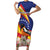 Venezuela Independence Day Short Sleeve Bodycon Dress Venezuelan Troupial Cattleya Mossiae - Wonder Print Shop