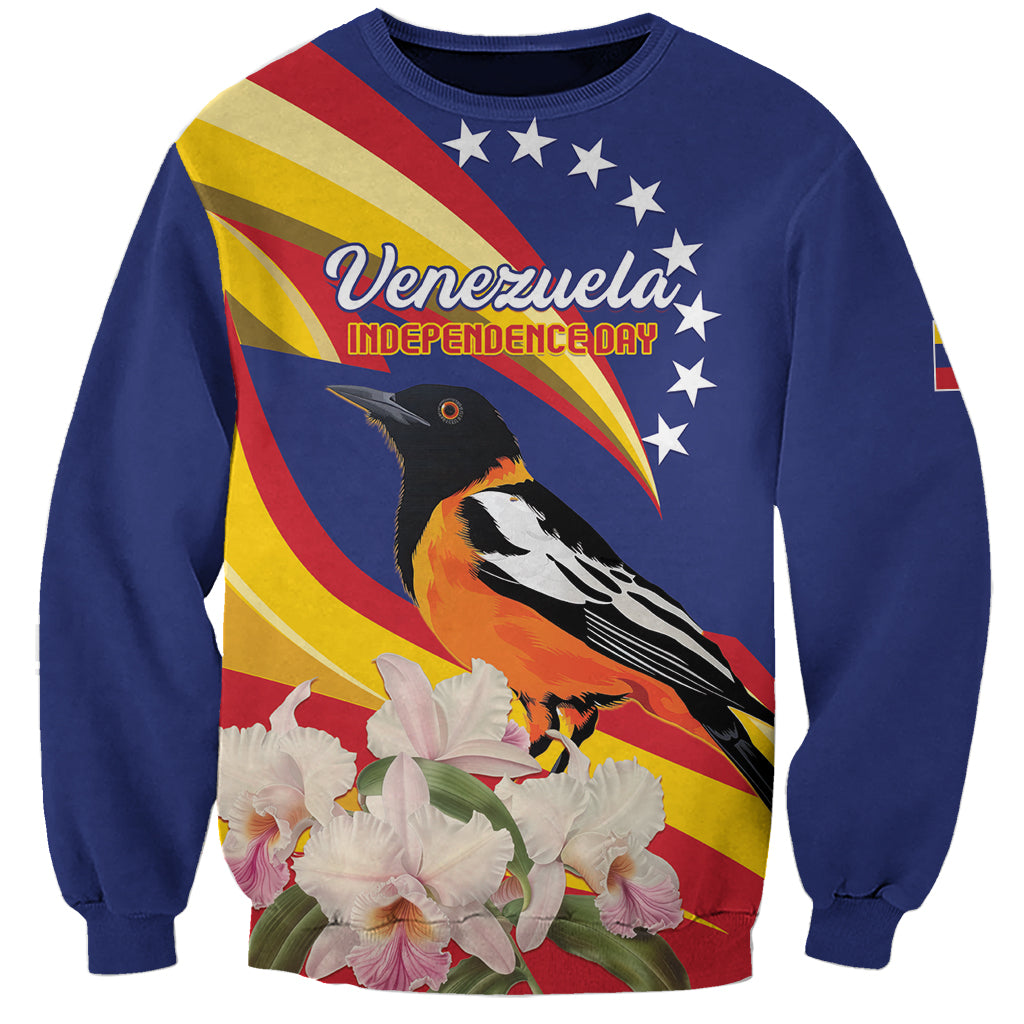 Venezuela Independence Day Sweatshirt Venezuelan Troupial Cattleya Mossiae - Wonder Print Shop