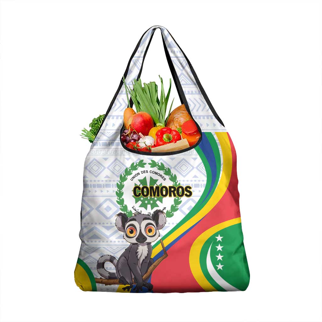 Comoros Independence Day Grocery Bag 1975 Komori Mongoose Lemur African Pattern