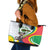 Comoros Independence Day Leather Tote Bag 1975 Komori Mongoose Lemur African Pattern - Wonder Print Shop