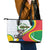 Comoros Independence Day Leather Tote Bag 1975 Komori Mongoose Lemur African Pattern - Wonder Print Shop