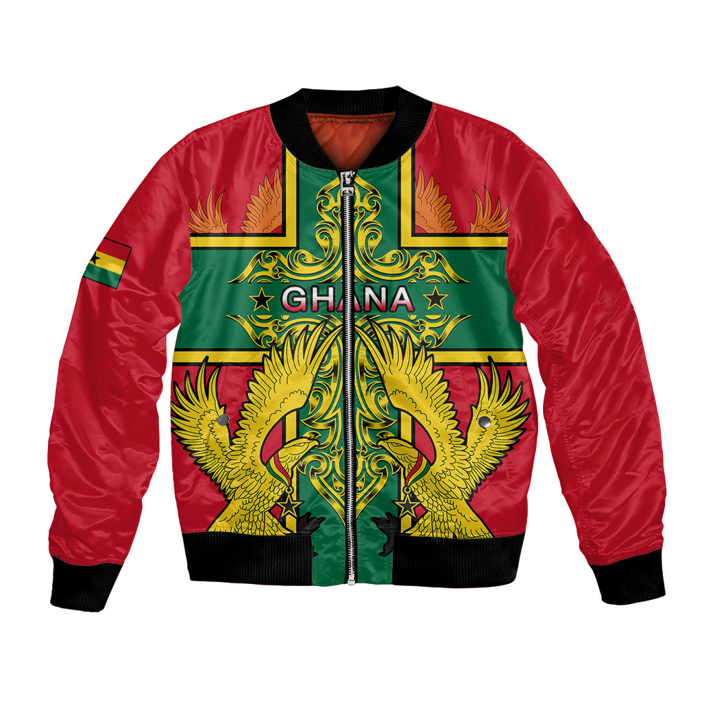 Custom Ghana Bomber Jacket Ghana Cross Of Saint George With Tawny Eagles - Wonder Print Shop