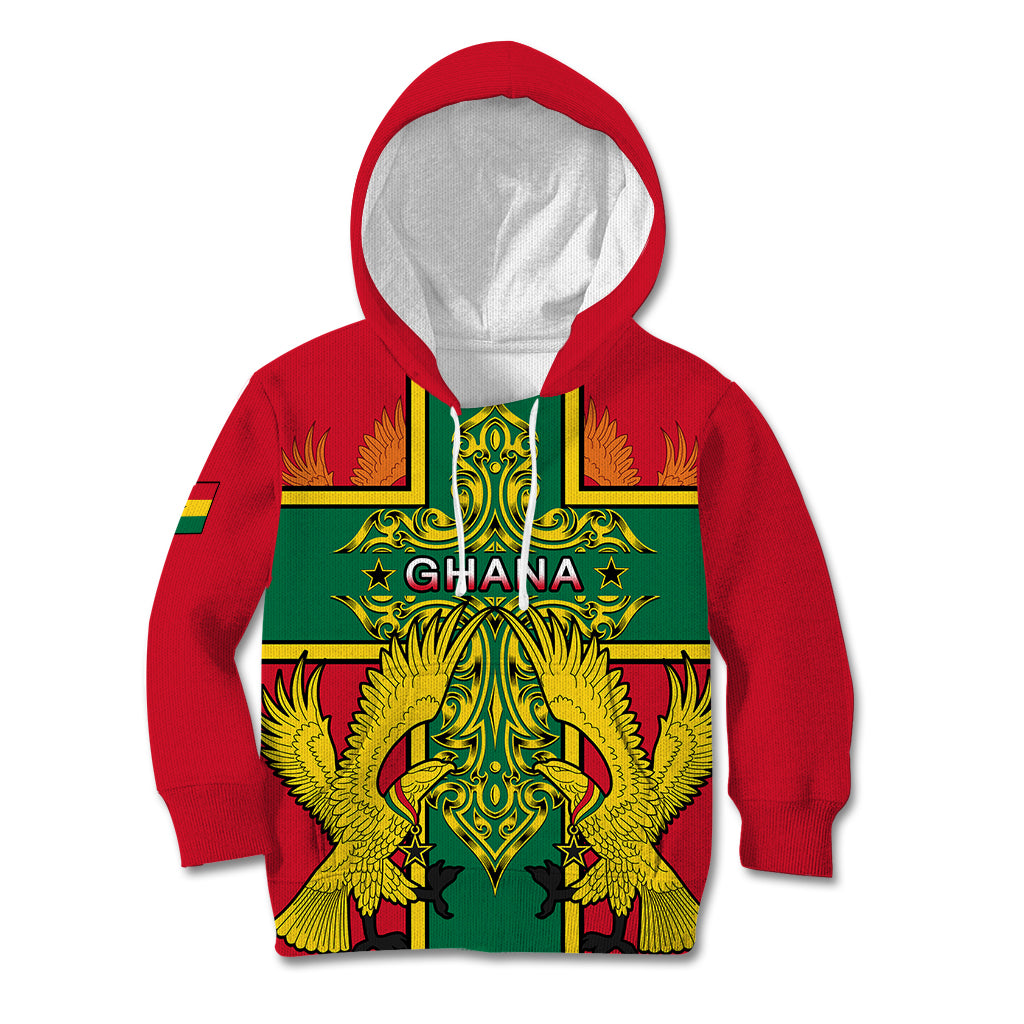 Custom Ghana Kid Hoodie Ghana Cross Of Saint George With Tawny Eagles - Wonder Print Shop