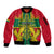 Custom Ghana Sleeve Zip Bomber Jacket Ghana Cross Of Saint George With Tawny Eagles - Wonder Print Shop