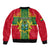 Custom Ghana Sleeve Zip Bomber Jacket Ghana Cross Of Saint George With Tawny Eagles - Wonder Print Shop