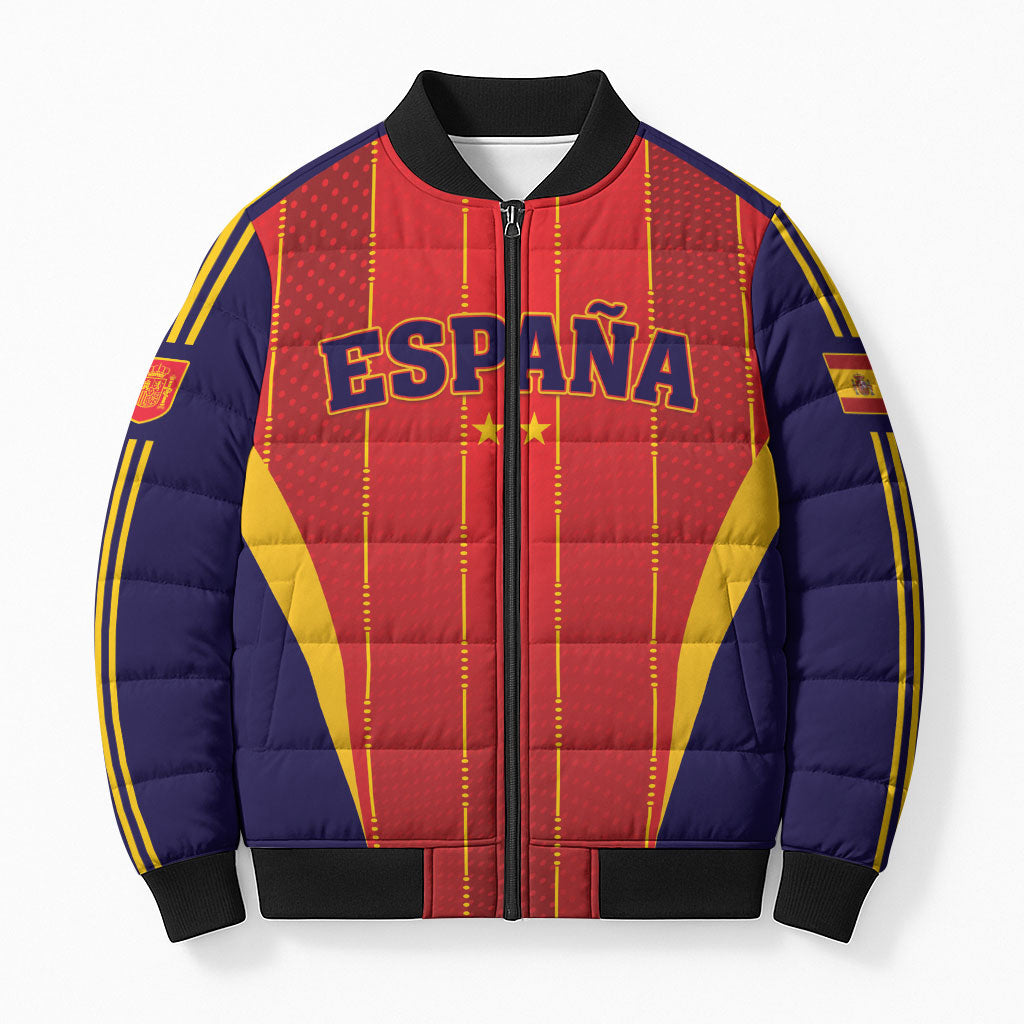 Custom Spain 2026 World Football Bomber Puffer Jacket Vamos Espana