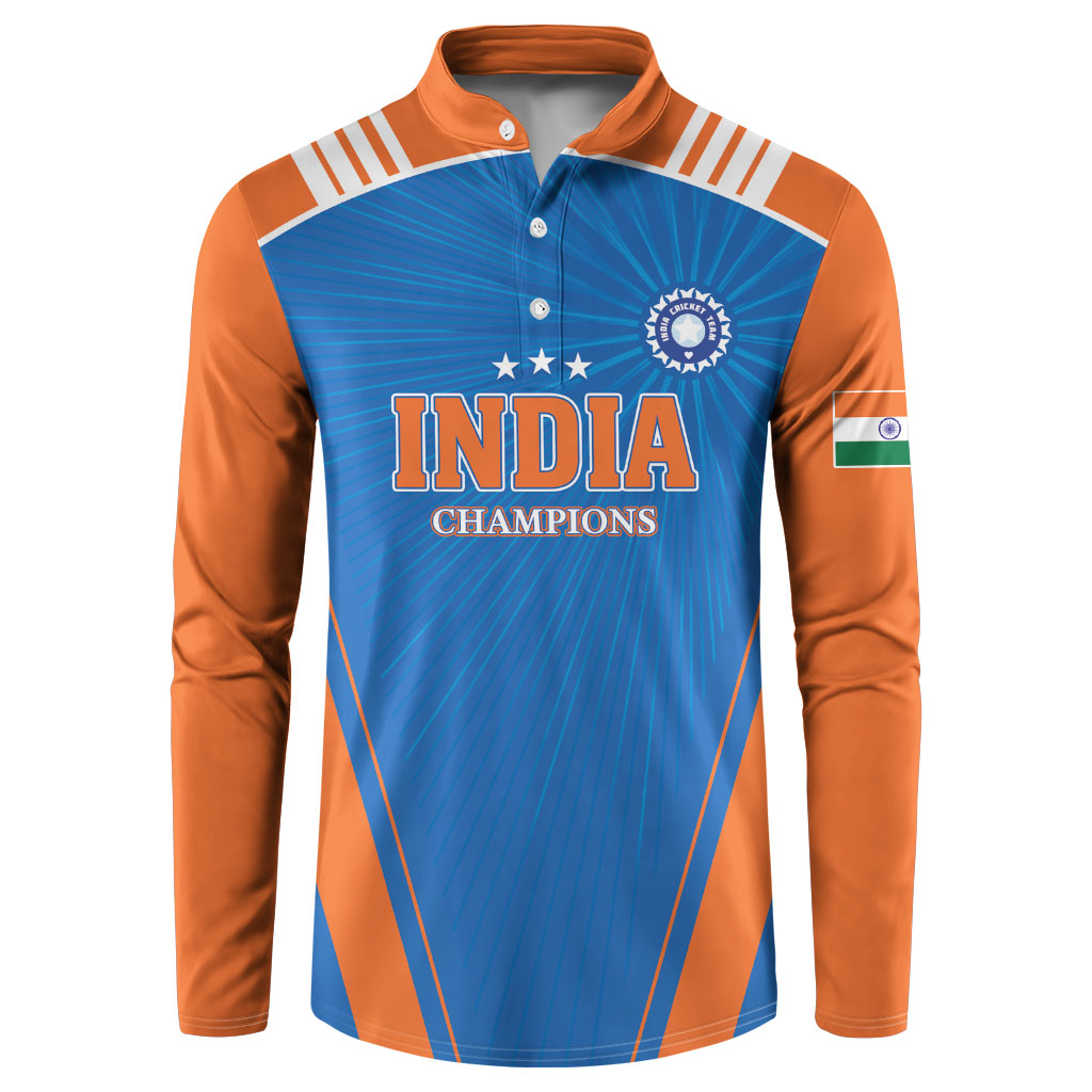 Custom India 2026 World Cricket Button Sweatshirt Women in Blue Go Champions