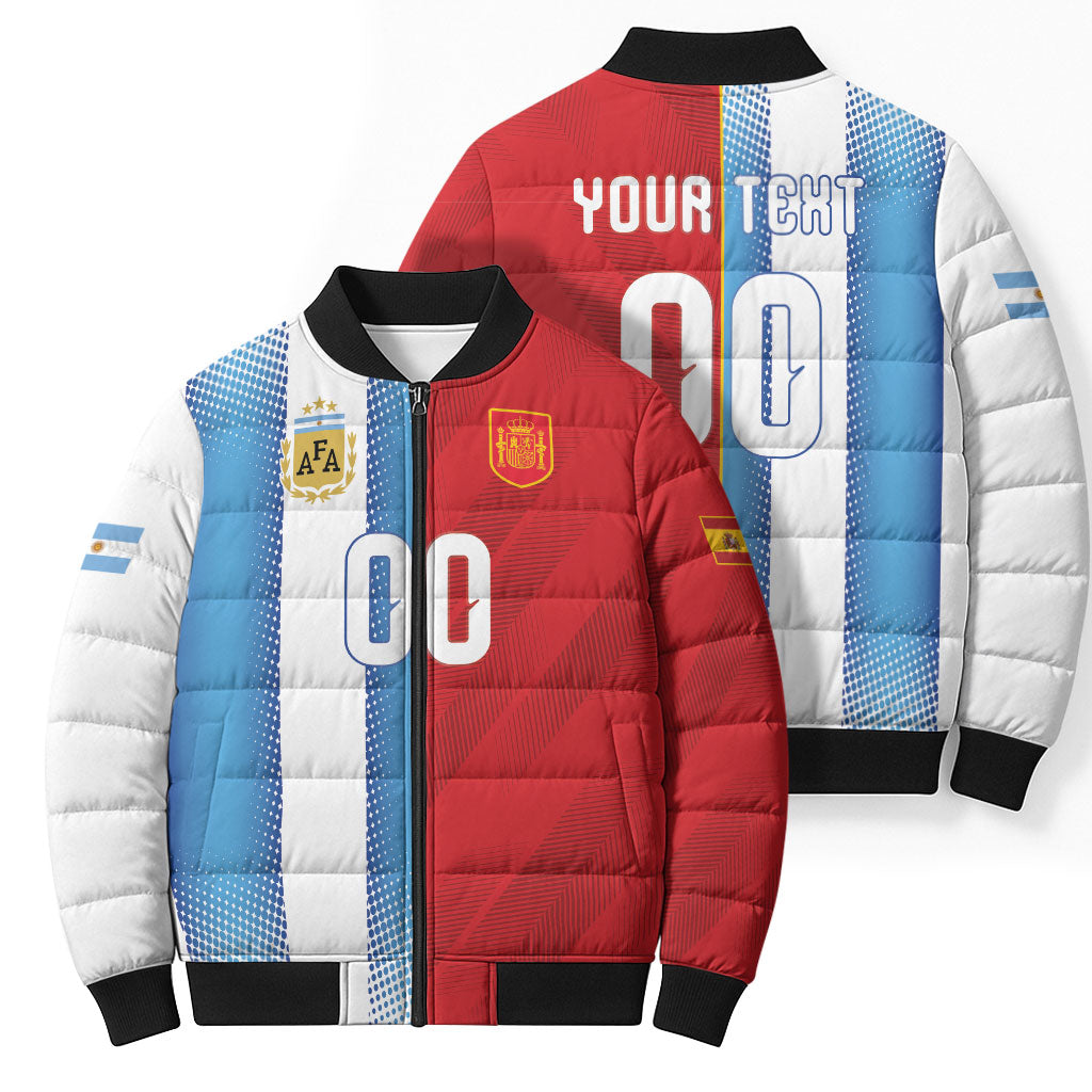 Custom Espana Argentina 2026 Bomber Puffer Jacket Copa Mundial Final