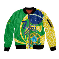 Green, yellow and blue flag-style zip bomber jacket with ribbed cuffs and collar