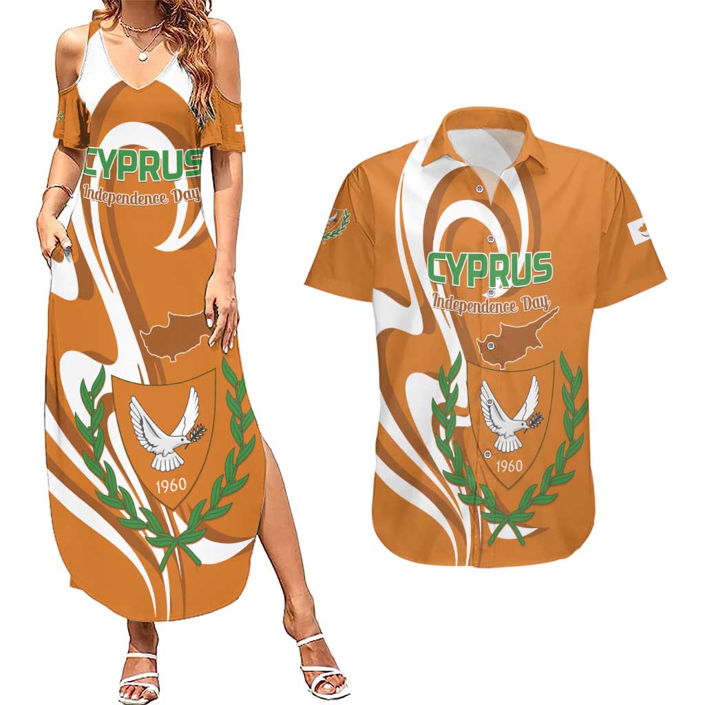 Personalized Cyprus Independence Day 1960 Couples Matching Summer Maxi Dress and Hawaiian Shirt Kbrs Cumhuriyeti Curve Style - Wonder Print Shop