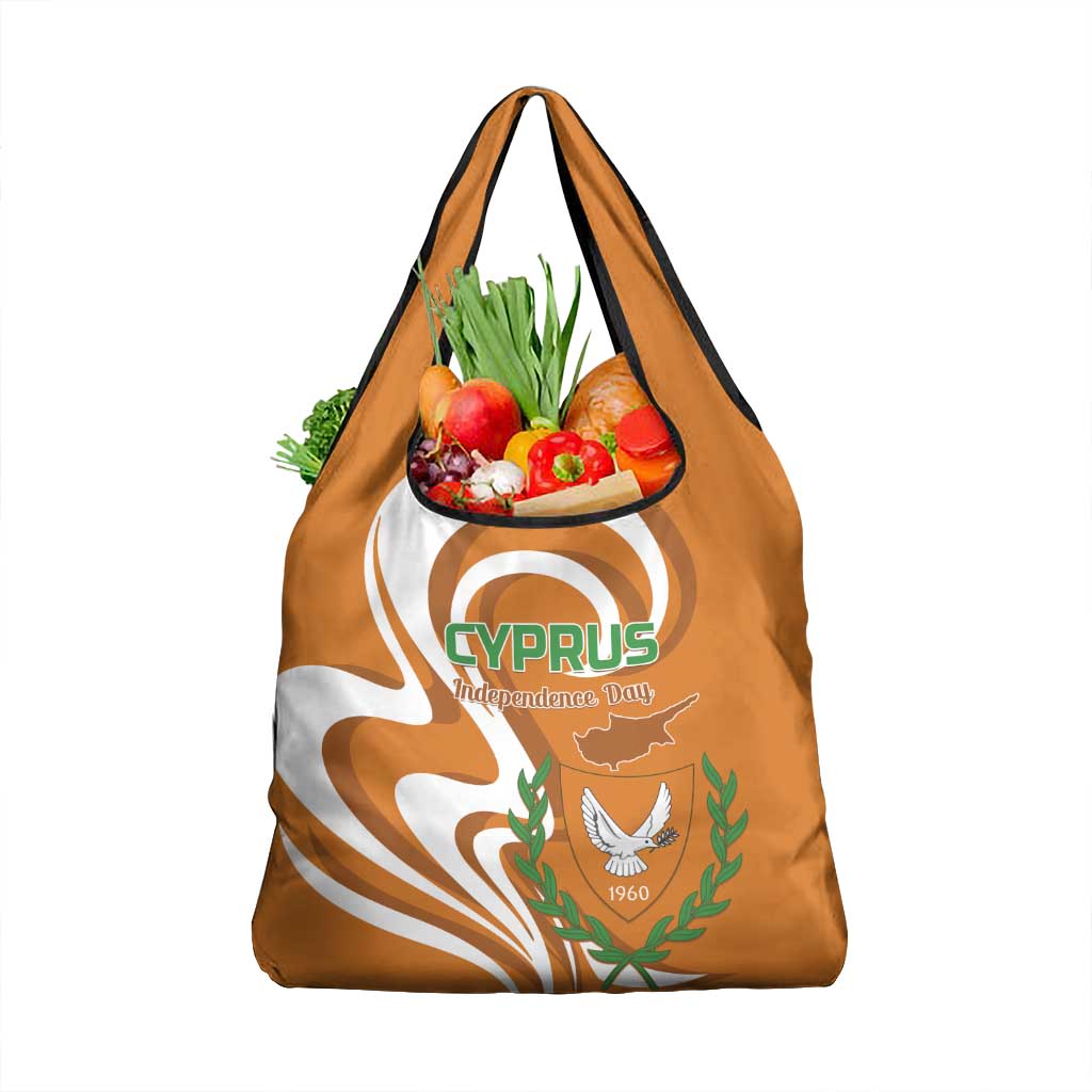 Cyprus Independence Day 1960 Grocery Bag Kıbrıs Cumhuriyeti Curve Style