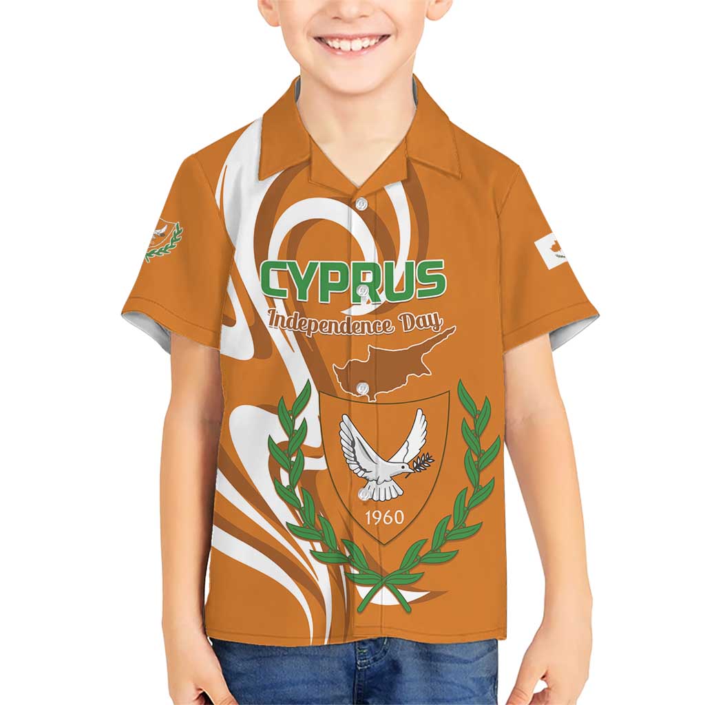 Personalized Cyprus Independence Day 1960 Kid Hawaiian Shirt Kbrs Cumhuriyeti Curve Style - Wonder Print Shop